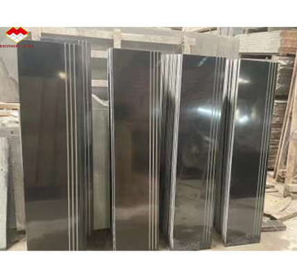 Granito de color negro puro, superficie pulida y acabado de la losa grande