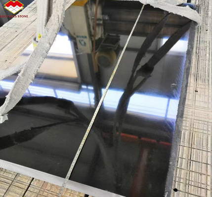 Granito de color negro puro, superficie pulida y acabado de la losa grande