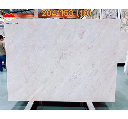 Piedra de mármol natural rosa arcoíris pulida para mesa de comedor moderna en hoteles y villas