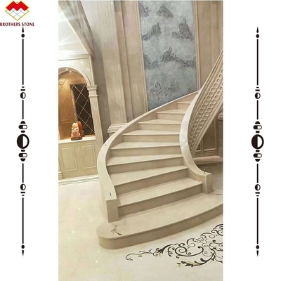 Buena escalera de cerámica de mármol con mosaico de paso en blanco con acabado acristalado personalizado
