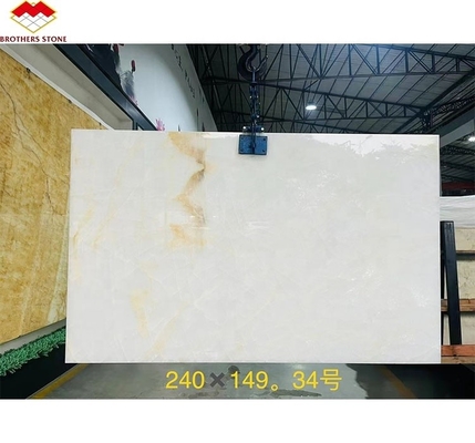 Modernas placas de mármol de ónix blanco para decoración de piedra natural personalizada