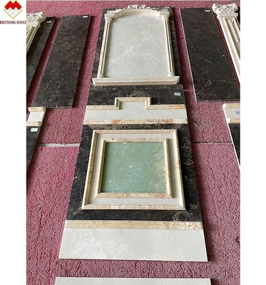 Gran tabla Emperador Marmol panel de pared diseño de columna tallada para la crema Beige tabla de mármol