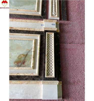 Gran tabla Emperador Marmol panel de pared diseño de columna tallada para la crema Beige tabla de mármol