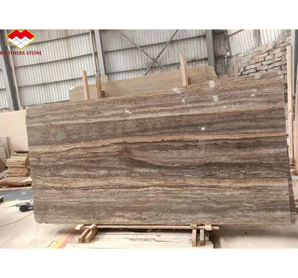 Tejas de mármol de travertino para el hotel Villa de piedra de plata pulida revestimiento y decoración