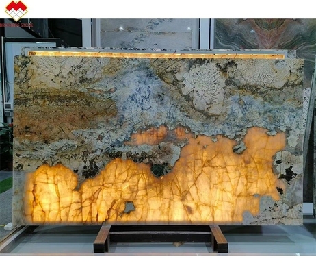 Alpinus Super Cristal de cuarcita blanca exótica Gran losa para el diseño de villas modernas