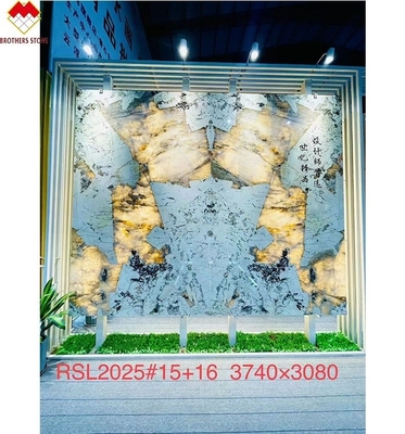 Alpinus Super Cristal de cuarcita blanca exótica Gran losa para el diseño de villas modernas