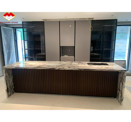Placas de mármol de Calacatta Viola púrpura moderna para mesas de cocina de la villa en el hotel