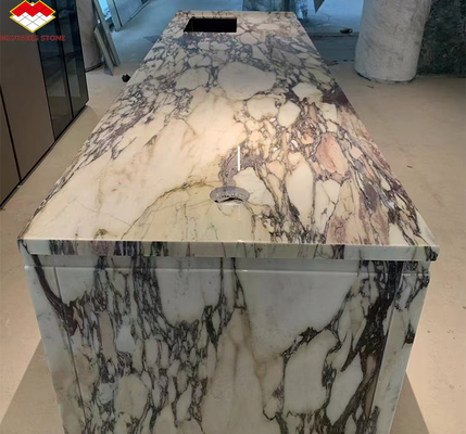 Placas de mármol de Calacatta Viola púrpura moderna para mesas de cocina de la villa en el hotel