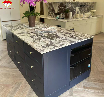 Placas de mármol de Calacatta Viola púrpura moderna para mesas de cocina de la villa en el hotel