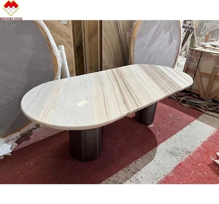 Palissandro Mesa de mármol azul de la parte superior de la mesa de comedor moderna con dibujo y 180 * 90cm tamaño