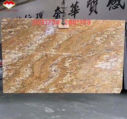 Hotel de diseño moderno Granito blanco ornamental con venas doradas 20 mm grandes losas pulidas