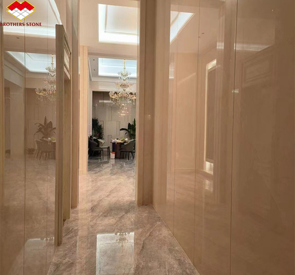 Marmol de calcita pulido Bianco Botticino para el diseño de paneles de pared de alta gama Shanna Beige