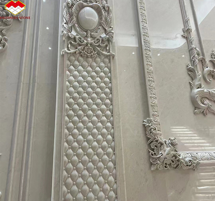 Marmol de calcita pulido Bianco Botticino para el diseño de paneles de pared de alta gama Shanna Beige