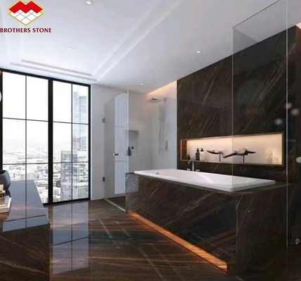 Plancha de piso de hotel de estilo moderno de arena dorada ajustada arena movida mármol de granito marrón