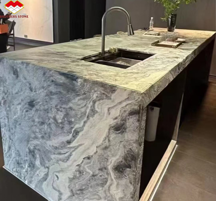 Pintura de tinta moderna de mármol gran pizarra de pared gris afilada y baldosas de escritorio de cocina