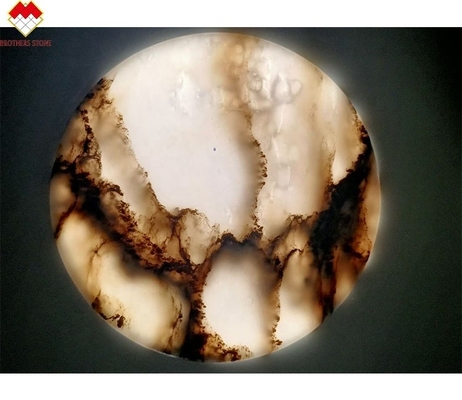 Artículos de mesa de taza de té de diseño moderno con Lumi Stone Onyx Mat retroiluminado Onyx Marble Coasters
