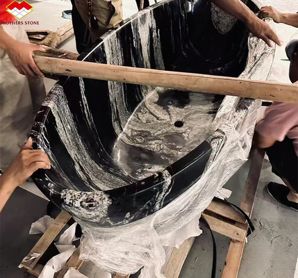 Hotel Polido Impresión de tinta negra de mármol bañera de piedra natural para el baño en casa