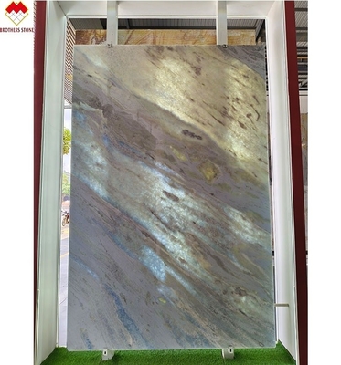 Moderno tipo de mármol de ónix azul transparente sombra de cuarcita losa para el salón