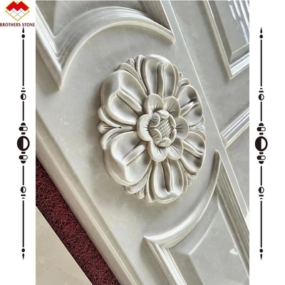 Venta caliente de relieve de pared de mármol beige claro de piedra esculpida relieve de mármol natural murales para villa