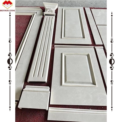 Venta caliente de relieve de pared de mármol beige claro de piedra esculpida relieve de mármol natural murales para villa