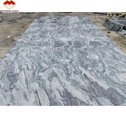 Modern Hotel Matt Superficie de acabado de piedra natural Granito gris oscuro con venas blancas Escalera