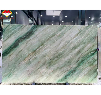 Cuarcita verde real pulida Marmo verde natural Gaya azulejos grandes para el piso del hotel y decoración de la pared para la mesa de café