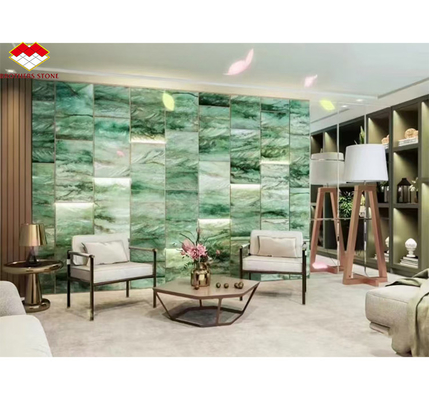 Cuarcita verde real pulida Marmo verde natural Gaya azulejos grandes para el piso del hotel y decoración de la pared para la mesa de café