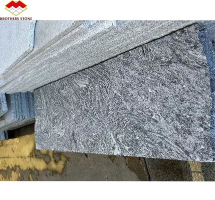 Modern Hotel Matt Superficie de acabado de piedra natural Granito gris oscuro con venas blancas Escalera