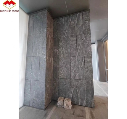 Modern Hotel Matt Superficie de acabado de piedra natural Granito gris oscuro con venas blancas Escalera