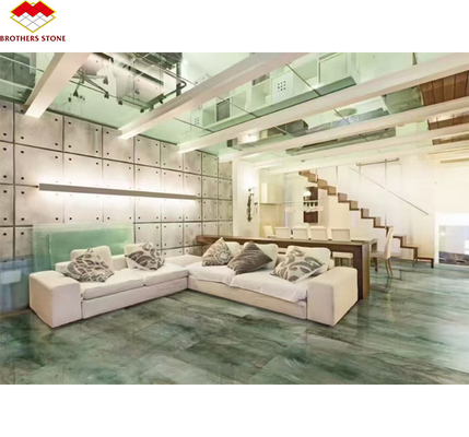 Cuarcita verde real pulida Marmo verde natural Gaya azulejos grandes para el piso del hotel y decoración de la pared para la mesa de café