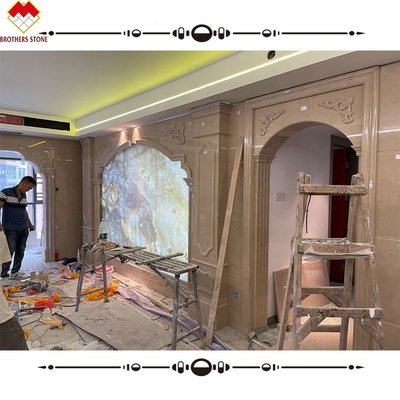 Decoración de hoteles y villas con estilo de diseño moderno Negro de ónix y fondo de losa de mármol