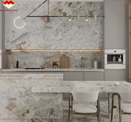 Diseño de hotel moderno Monet pulido jardín mármol gran losa para el baño Lavadora de la vanidad