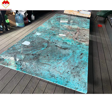 Gran tabla multicolor verde guatemalteco verde de mármol mesa de cena mesa de café para villa