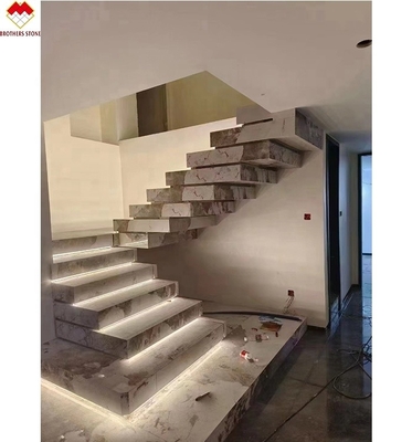 Superficie de acabado mate personalizado Popular MOHS 6-7 dureza Casilla de escalera de piedra sinterizada