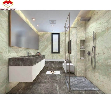 Estilo de diseño moderno Gran losa de jade verde ónix piedra de mármol para la pared y la mesa del baño