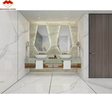 Estilo de diseño moderno Gran losa de jade verde ónix piedra de mármol para la pared y la mesa del baño