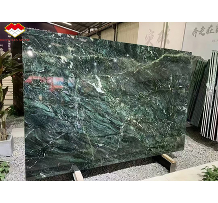 Piedra natural de ojo de gato verde gran pizarra mesa de comedor para la decoración interior de la villa