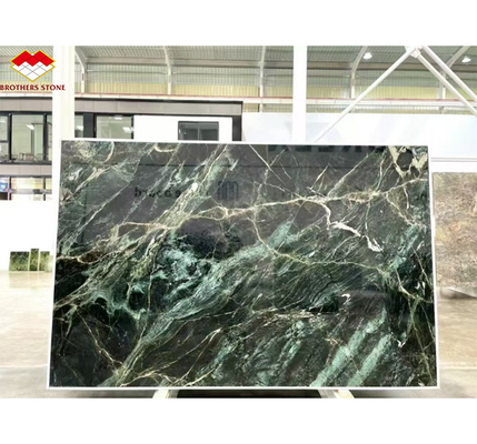 Piedra natural de ojo de gato verde gran pizarra mesa de comedor para la decoración interior de la villa