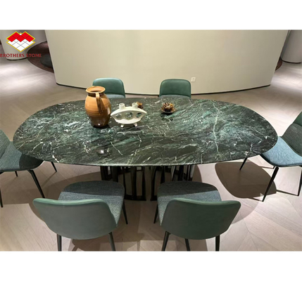 Piedra natural de ojo de gato verde gran pizarra mesa de comedor para la decoración interior de la villa