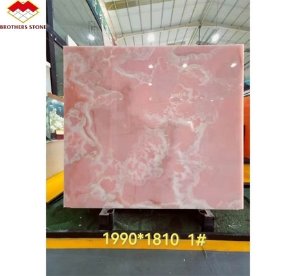 Piedra natural retroiluminada Ónix rosa Láminas de piedra translúcidas para mesa moderna y batutub
