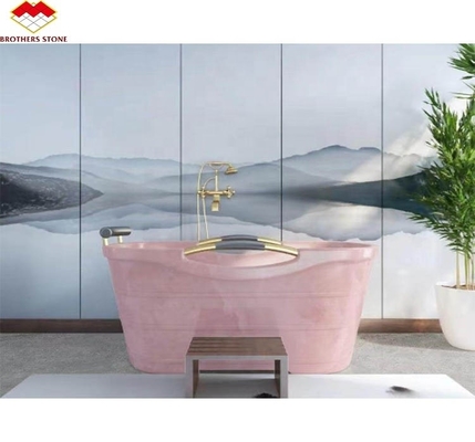 Piedra natural retroiluminada Ónix rosa Láminas de piedra translúcidas para mesa moderna y batutub