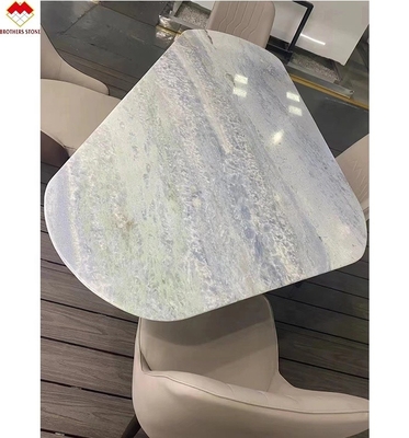 Tamaño personalizado Mesas de trabajo de cuarzo azul retroiluminado Brasil piedra de mármol cristal azul en buen estado