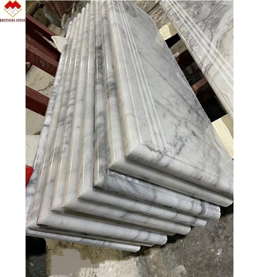 Diseño moderno escalera de piedra natural escaleras y montacargas para escaleras de aterrizaje de mármol gris