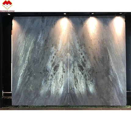 Gran tabla retroiluminada de calcita Azulata Brasil Diamante azul cristal de mármol de hoja de pared tablas