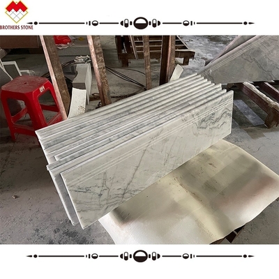 Diseño moderno escalera de piedra natural escaleras y montacargas para escaleras de aterrizaje de mármol gris