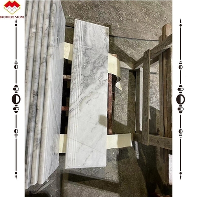 Diseño moderno escalera de piedra natural escaleras y montacargas para escaleras de aterrizaje de mármol gris
