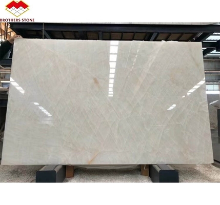 Hielo de jade moderno Blanco de nieve Hielo de ónix piedra translúcida Cristallo cuarcita losa de mármol