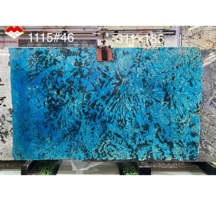 Modern Luxury Fantasy Blue Stone Calcite Marmol Mesa de comedor con acabado pulido