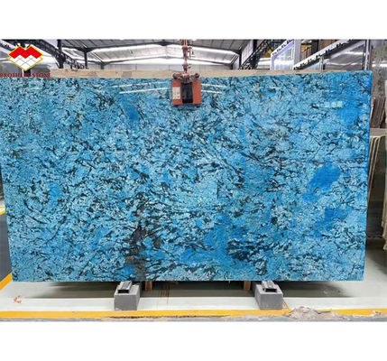 Modern Luxury Fantasy Blue Stone Calcite Marmol Mesa de comedor con acabado pulido