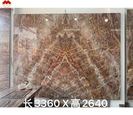Translúcido de sangre-naranja rojo de ónix piedra con venas blancas CNF de madera roja venas de mármol panel de pared